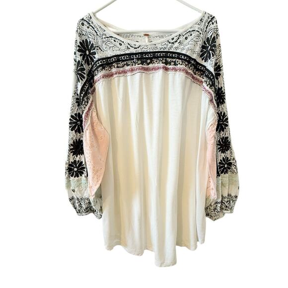 Free People Tripoli Embroidered Tunic Top Women's Size M - Picture 3 of 8